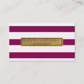 Stripe Patroon Glamoureus Event Planner Visitekaartje (Voorkant)