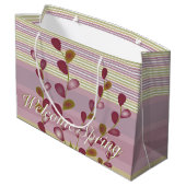 Stripe patroon met Bourgogne Groot Cadeauzakje (Achterkant Gekanteld)