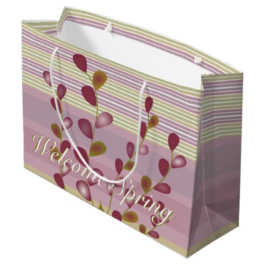 Stripe patroon met Bourgogne Groot Cadeauzakje (Achterkant Gekanteld)