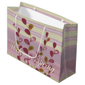 Stripe patroon met Bourgogne Groot Cadeauzakje (Voorkant Gekanteld)