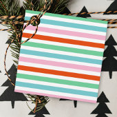 Stripe patroon | Moderne kleurrijke kerstkaf Bedankjes Labels