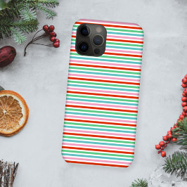 Stripe patroon | Moderne kleurrijke kerstkaf iPhone 16 Pro Hoesje