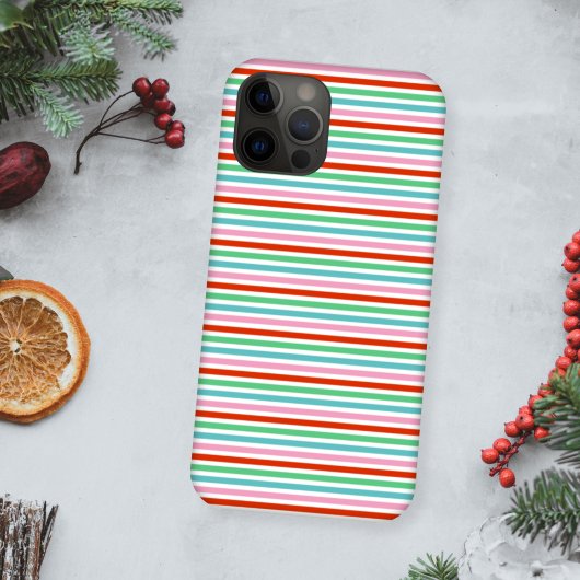 Stripe patroon | Moderne kleurrijke kerstkaf Case-Mate iPhone Case