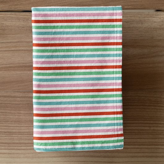 Stripe patroon | Moderne kleurrijke kerstkaf Handdoek
