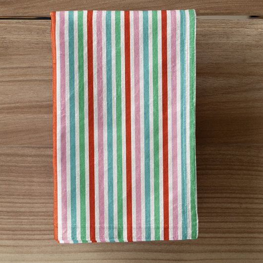 Stripe patroon | Moderne kleurrijke kerstkaf Handdoek
