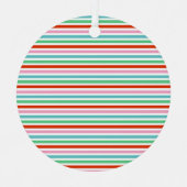 Stripe patroon | Moderne kleurrijke kerstkaf Metalen Ornament (Voorkant)