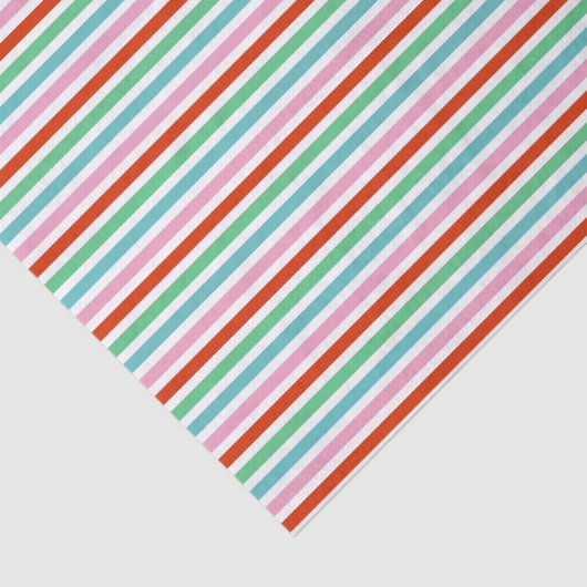 Stripe patroon | Moderne kleurrijke kerstkaf Tissuepapier (Detail)