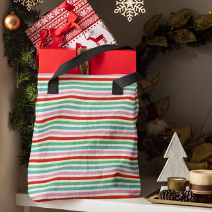 Stripe patroon   Moderne kleurrijke kerstkaf Tote Bag