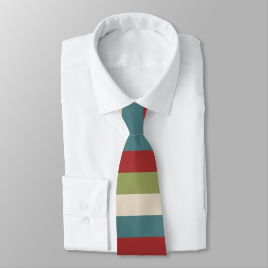  Stripe Patroon Red Green Blue Initialen Stropdas (Gebonden)