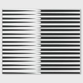Stripe Pattern Black White, uniek Abstract stijlvo Cadeaupapier (Vlak)
