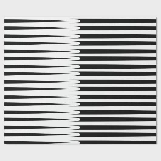 Stripe Pattern Black White, uniek Abstract stijlvo Cadeaupapier (Vlak)