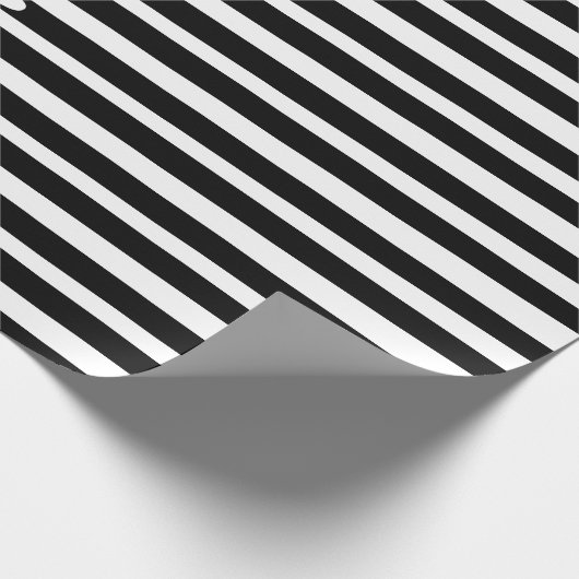 Stripe Pattern Black White, uniek Abstract stijlvo Cadeaupapier (Hoek)