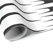 Stripe Pattern Black White, uniek Abstract stijlvo Cadeaupapier (Rol Hoek)