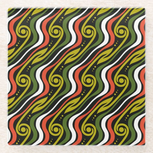 stripe pattern glazen onderzetter (Voorkant)