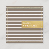 Stripe Pattern Glitter Pewter Square Visitekaartje (Voorkant)
