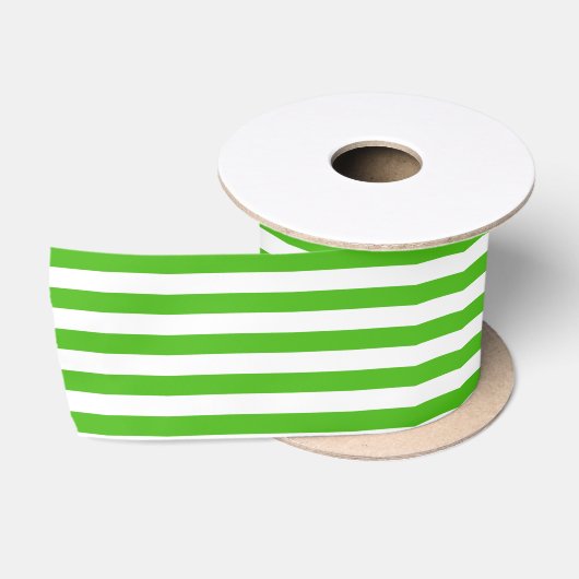 Stripe Pattern Kelly Green Satijnen Lint (Spoel)