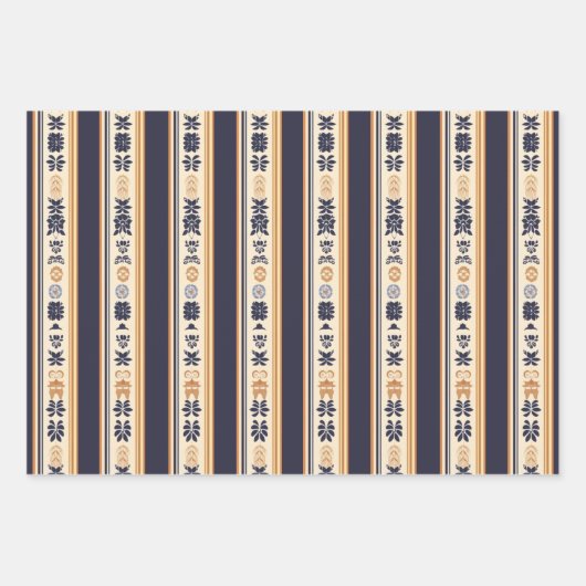 Stripe Patterns Kerst Inpakpapier Vel (Voorkant 2)