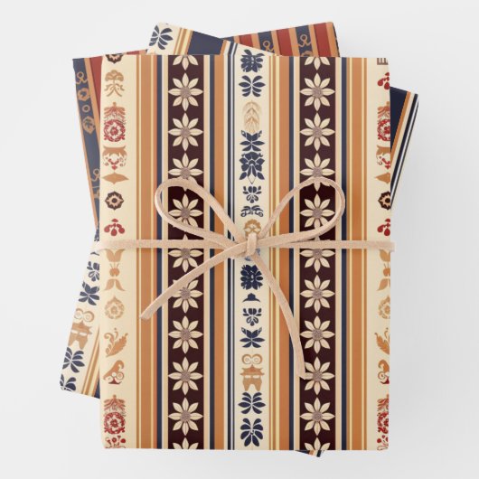 Stripe Patterns Kerst Inpakpapier Vel (In situ)