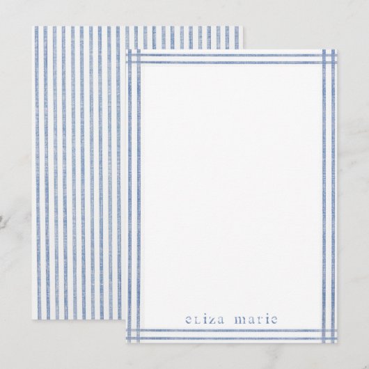 Stripe Persoonlijke notiecard Notitiekaartje (Voorkant / Achterkant)