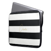 Stripe persoonlijke scriptnaam van Hoesje voor lap Laptop Sleeve (Voorkant Links)