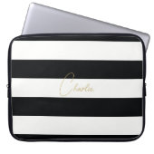 Stripe persoonlijke scriptnaam van Hoesje voor lap Laptop Sleeve (Voorkant)