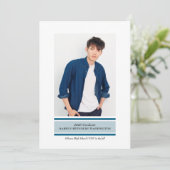 Stripe Photo Afstudeeruitnodiging Kaart (Staand voorkant)