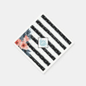 Stripe Polka Dot  Bloemen Tea Party Monogram Servet (Hoek)