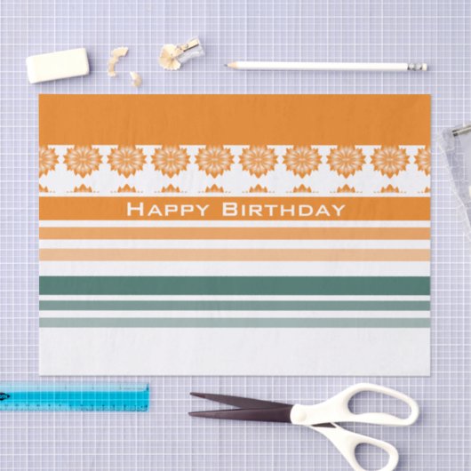 Stripe Print Verjaardag Tissuepapier (Craft)