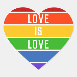 Stripe Rainbow White Love is een liefdesverhaal Hart Sticker