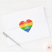 Stripe Rainbow White Love is een liefdesverhaal Hart Sticker (Envelop)