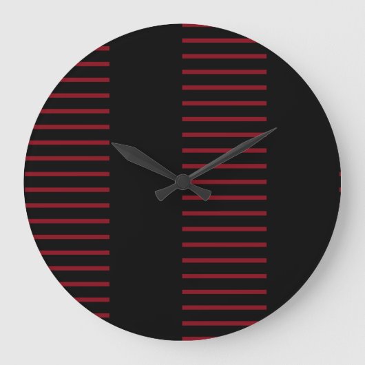 Stripe Red en Black Grote Klok (Voorkant)