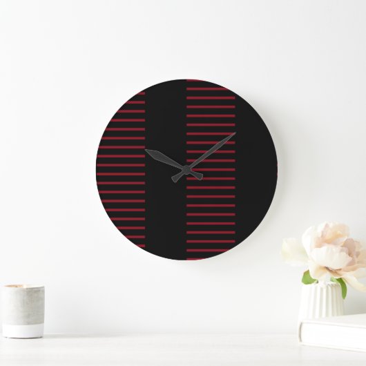 Stripe Red en Black Grote Klok (Huis)