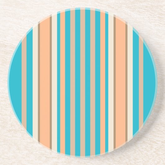 Stripe reeks—Blauw & Tan-onderzetter Zandsteen Onderzetter (Voorkant)