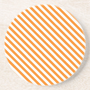 Stripe reeks—Oranage & White onderzetter