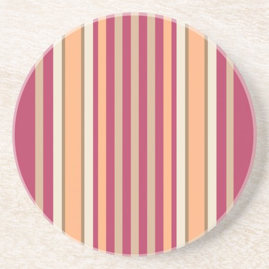 Stripe reeks — Roze & Tan-onderzetter Zandsteen Onderzetter (Voorkant)