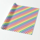 Stripe regenboog cadeaupapier (Uitgerold)