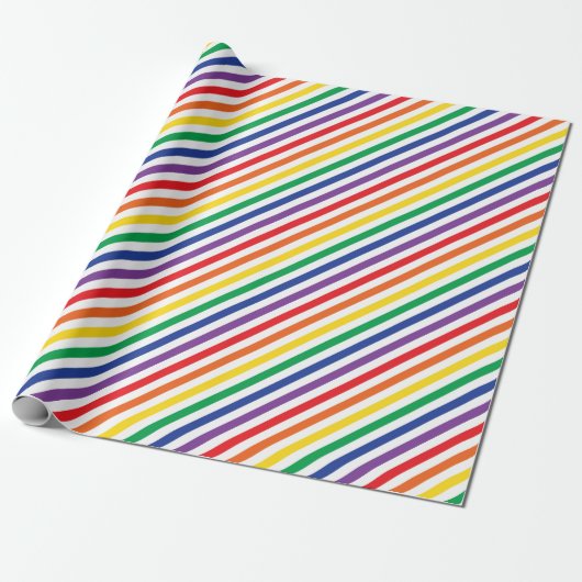 Stripe regenboog cadeaupapier (Uitgerold)