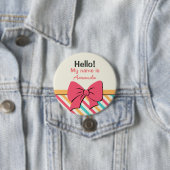 Stripe Ribbon en Bows Hallo Mijn naam is Button (In situ)