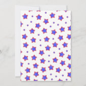 Stripe Rood en Blauw 4 juli Feest Kaart (Achterkant)