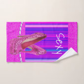 Stripe Roze Heels Princess Bathroom Bad Handdoek (Handdoek)