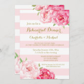 Stripe Roze repetitie - uitnodiging voor een binne (Voorkant / Achterkant)