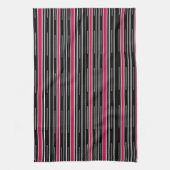 Stripe roze zwarte keukenhanddoek (Verticaal)