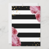 Stripe Rozen en Glitter Stippen Bachelorette Party Kaart (Achterkant)