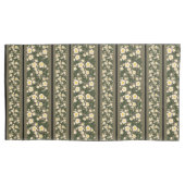 Stripe sierlijke bloemen stoffige fawn achtergrond kussensloop (Voorkant-Links)