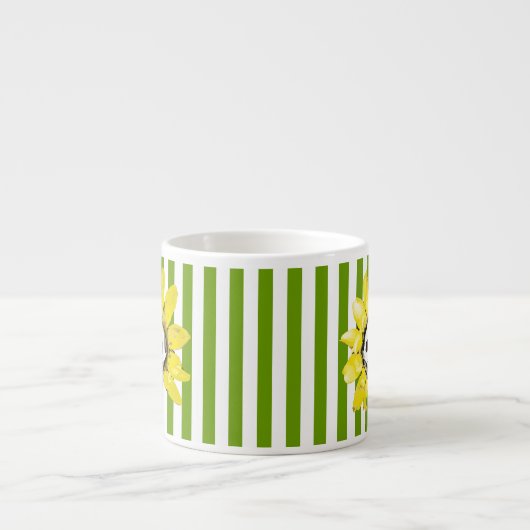 STRIPE Skull Sunflower Tiny Tea Cup Espresso Kop (Voorkant)