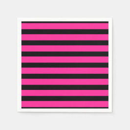 Stripe strips voor hot-roze en zwarte Mode Servet