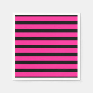 Stripe strips voor hot-roze en zwarte Mode Servet