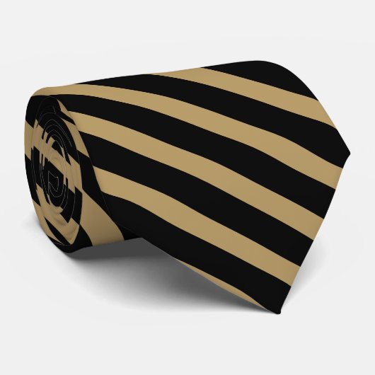 Stripe Stropdas van Black and Old Gold University (Opgerold)