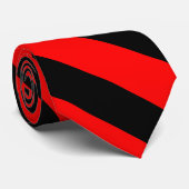 Stripe Stropdas van de Rode en Zwarte Universiteit (Opgerold)