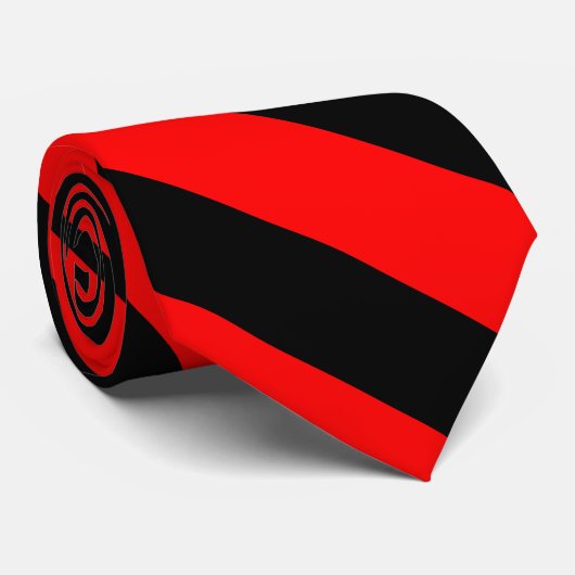 Stripe Stropdas van de Rode en Zwarte Universiteit (Opgerold)